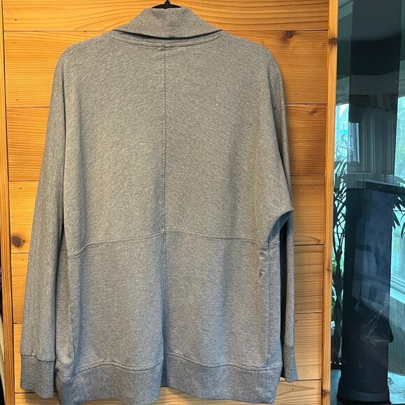 Banana Republic Open Front Cardigan Sweatshirt Gray Relaxed Lounge Shawl Neck M - Picture 4 of 6